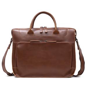 China Hand Made Vintage Shoulder Briefcase Messenger Bags Business Leather Lawyer Briefcase wholesale