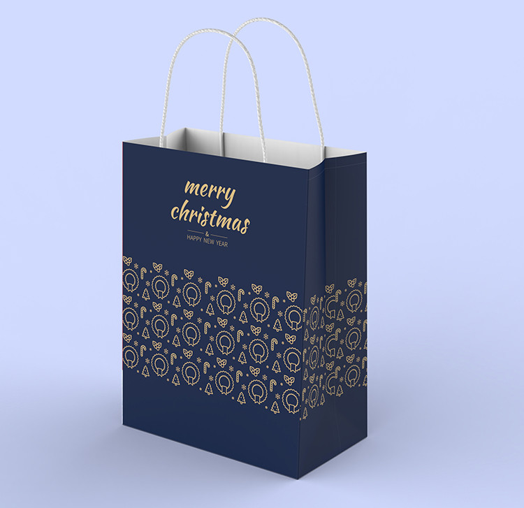 0.8-2mm Kraft Paper Shopping Bags With Handles 250/Bundle Customized Size