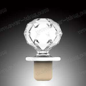 China Crystal High Top Clear Glass Liquor Cork Bottle Stopper Seal Closure wholesale