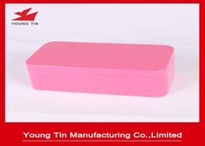 China Pink Plain Color Printed Empty Metal Cosmetic Packaging Tins 0.23 MM Tinplate Material wholesale