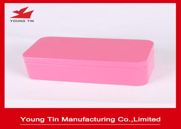Pink Plain Color Printed Empty Metal Cosmetic Packaging Tins 0.23 MM Tinplate