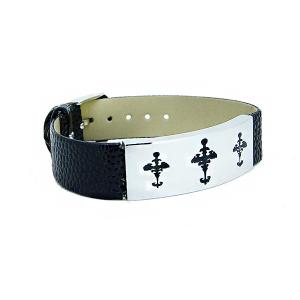 China Europ American Fashion Trendy Stainless Steel Geniune PU Leather Bracelet Bangle LBL05 wholesale