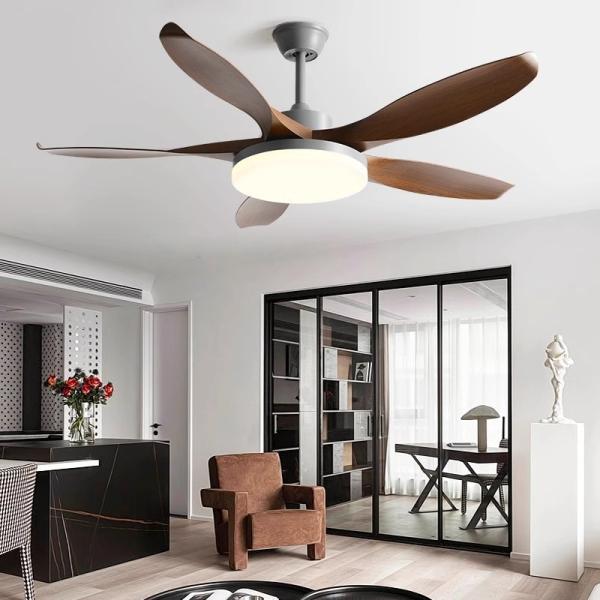 Minimalist Wooden Blade Ceiling Fan 46 Inch 5 Blades Household Integrated Fan