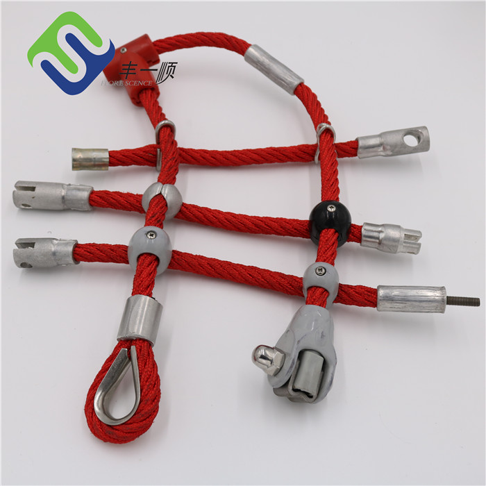 Sandy Color Polyester 12 Strands Rope Bridge 150mmx4200mm