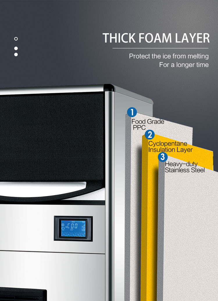 80KG Automatic Ice Machine 25kg Commercial Pellet Ice Maker For Coffee Shop