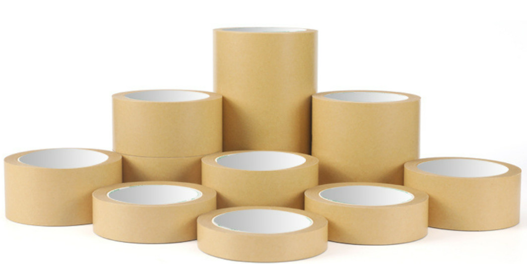 20mm-100mm Tear By Hand Kraft Paper Hot Melt Adhesive Tape With Viscosity
