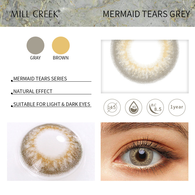 Natural Looking Colored Mermaid Tears Contacts Lens For Cosmetic