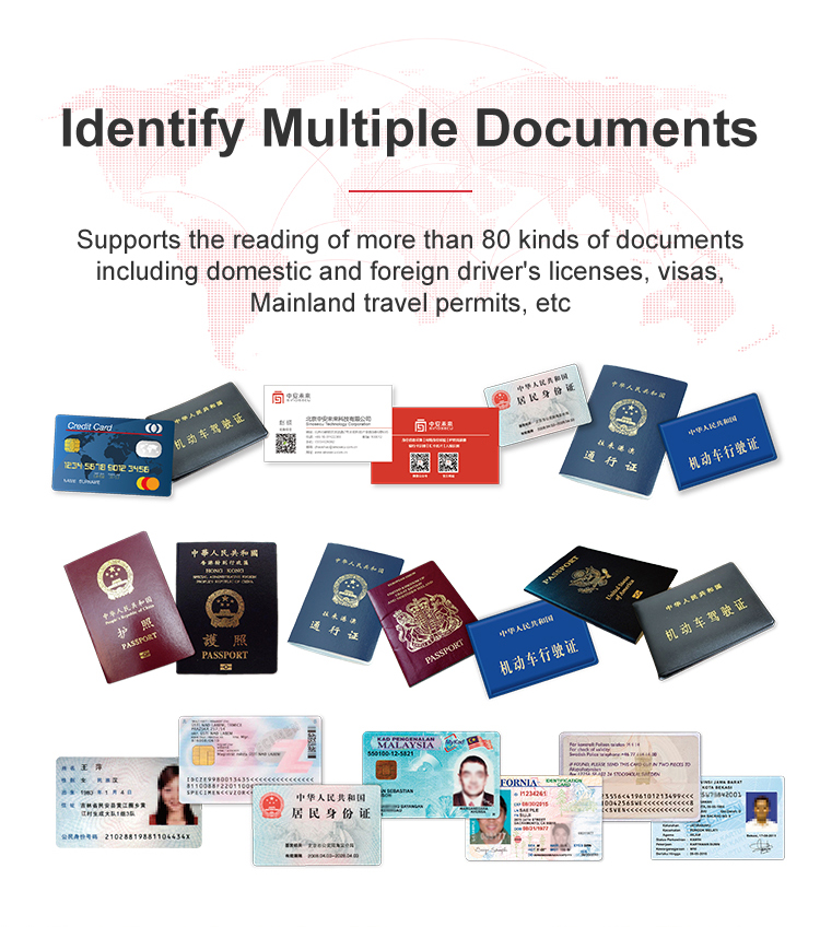 Passport Size Sinosecu Electronic ID e-Passport Reader for Hotel Card Kiosk and Desk