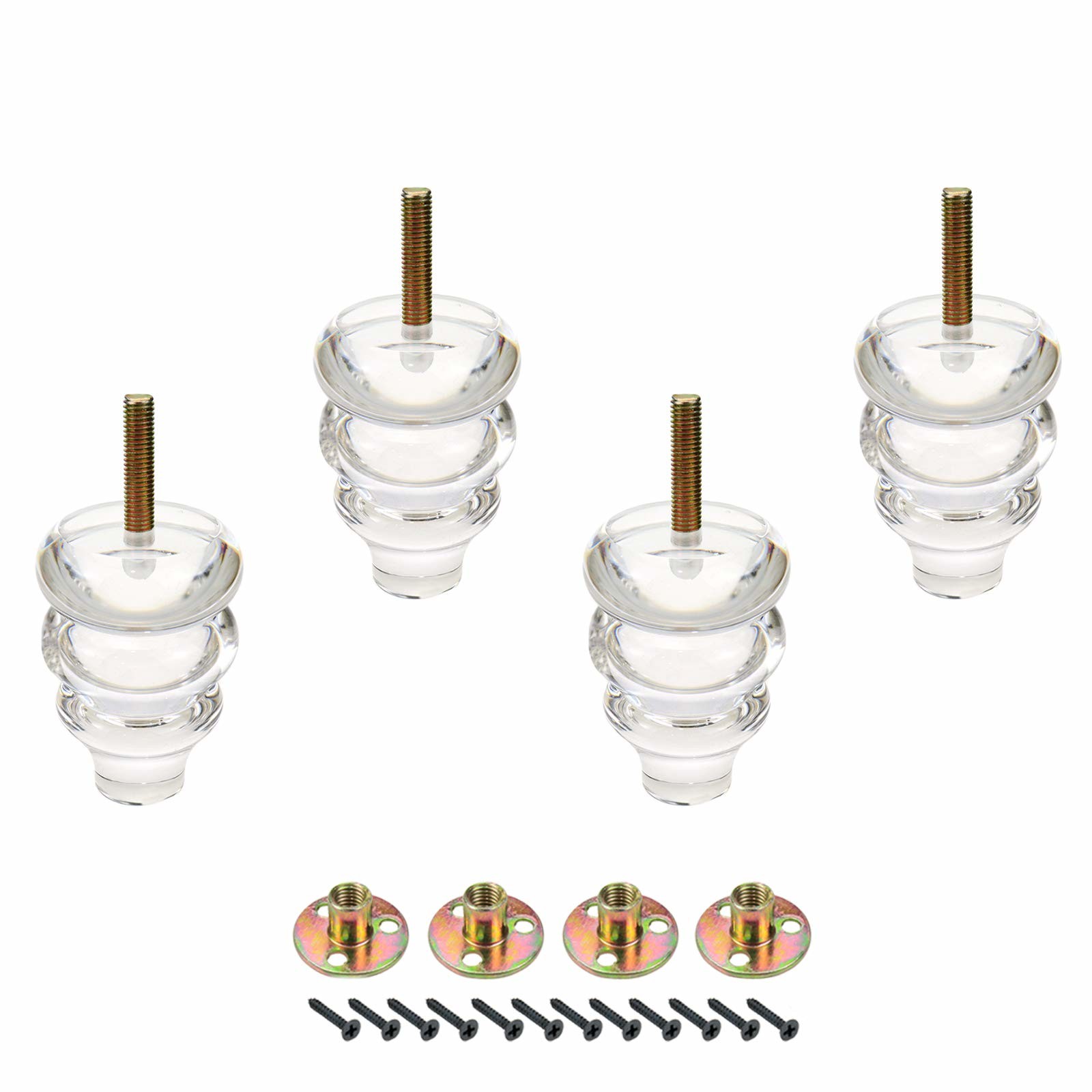 4 Set lucite Acrylic Furniture Legs Rourd Shape For Diy Replacement Sofa Acrylic Legs