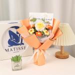 Sunflower and Rose Handmade Knitted Yarn Flower Bouquet Perfect Gift for