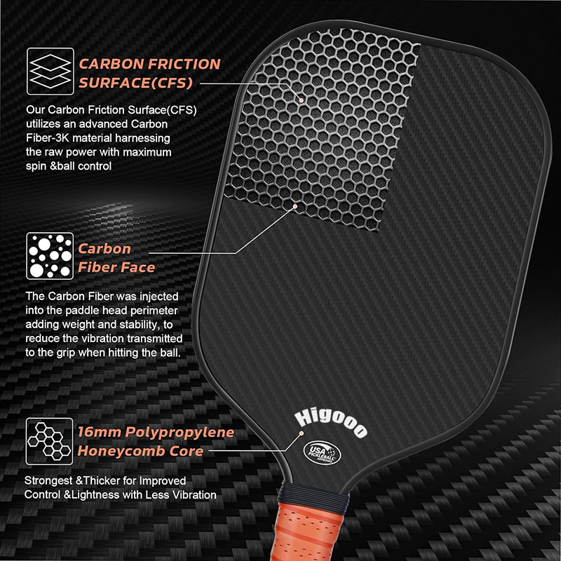 3k Frosted Surface Carbon Fiber Pickleball Paddle OEM ODM For Outdoor Sports Fitness