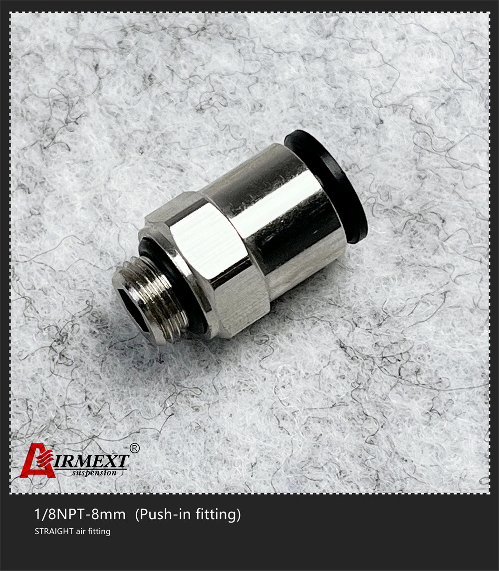 Equal Shape Push In Quick Connect Air Fittings Straight Elbow 1/8NPT-8mm