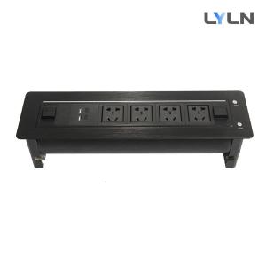 China Brushed Aluminum Meeting Table Power Socket , Flip Up Box For Conference Table wholesale