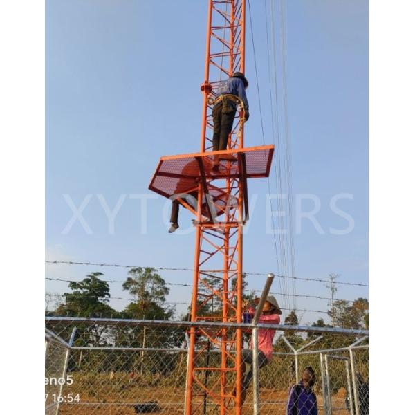 Galvanized Cell Phone Steel Pole Telecommunication Rooftop Tower