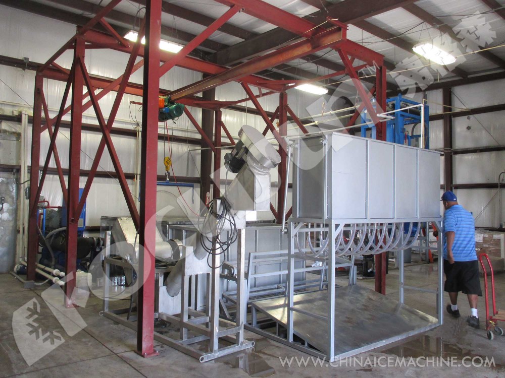Brine System Block Ice Machine 1 Ton/Day With Ice Crusher And Water Cooling System