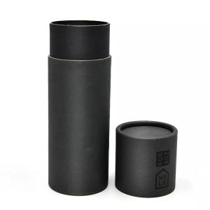 China Recyclable Black Kraft Paper Small Round Cardboard Packaging Mailing Container wholesale
