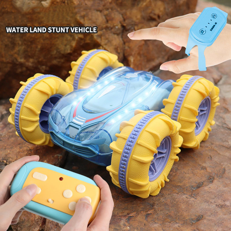 Indoor-Outdoor 2.4G Amphibious Vehicle with Waterproof Design and Double-Sided Stunt
