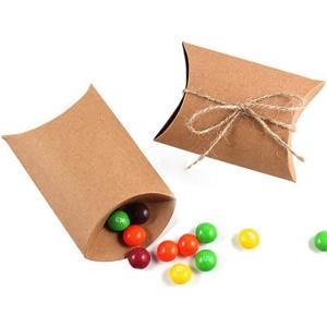 China Small Kraft Paper Box , Pillow Candy Box For Wedding Favor Decoration wholesale