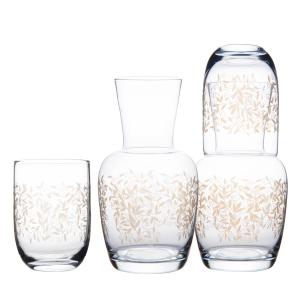 China Engraving Gold Decorative Transparent Crystal Handblown Glass Pitcher Set wholesale