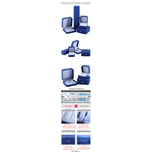 Custom Crown Shape Jewelry Storage Box in Blue PU Leather for Rings and Accessories