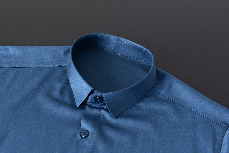 Anti-pilling Men's Long Sleeve Plain Shirts with Polyester Viscose Silk Acrylic Logo