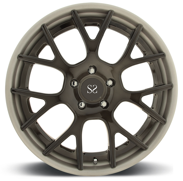 Gun Metal Silver 2pc Forged Alloy Wheels For Camaro 911 X6 Car Rims 18 Inch PCD 5x112 5x120