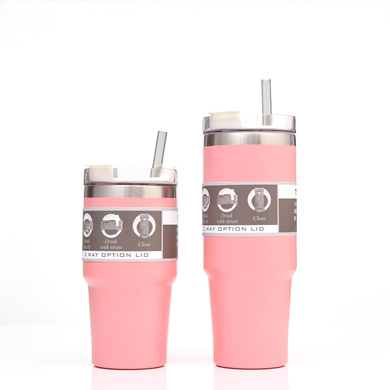 20OZ Stainless Steel Tumbler Bottle With Lid And Straw , Insulated Coffee Mugs