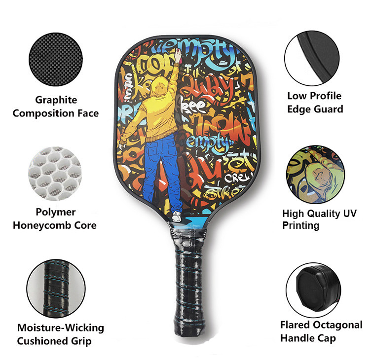 Aramid Honeycomb Pickleball Racquet Hard EVA 3k Carbon Pickleball Paddle Set
