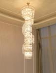 Luxury crystal chandelier duplex building hollow living room lamp large