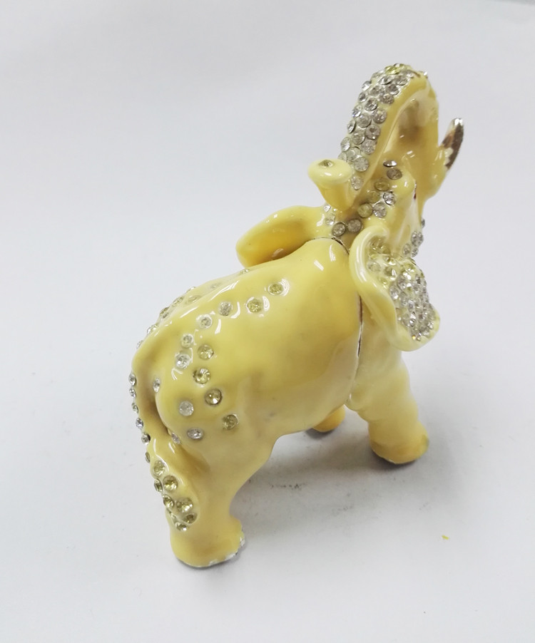 Elephant Metal Crystal Rhinestone Jewelry Box Trinket Boxes