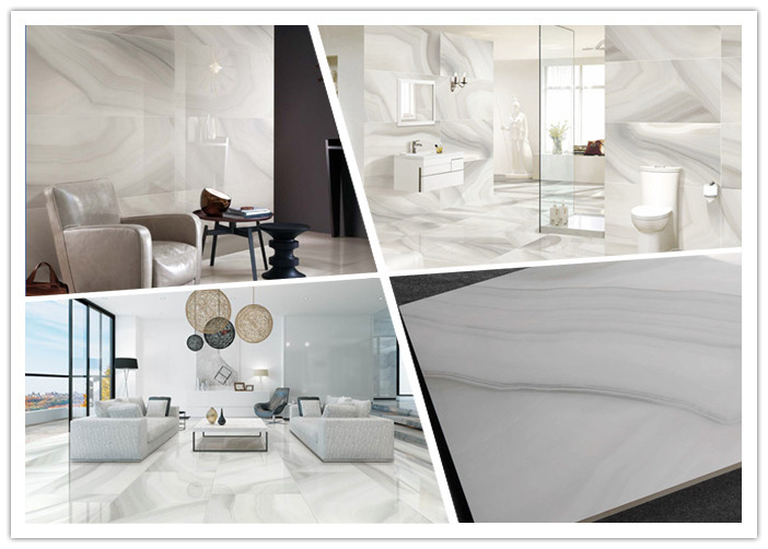 Frost Resistant Marble Look Porcelain Tile For Bathroom / Bedroom