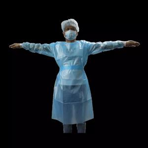 China Blue Elastic Cuff 110x134cm Disposable Isolation Gown wholesale