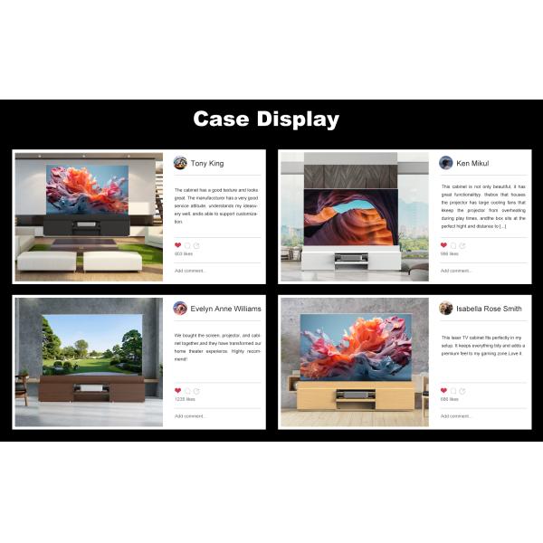 Smart Projector Cabinets White Ultra Short Throw Projector Stand OEM Motorized Laser TV Cabinet