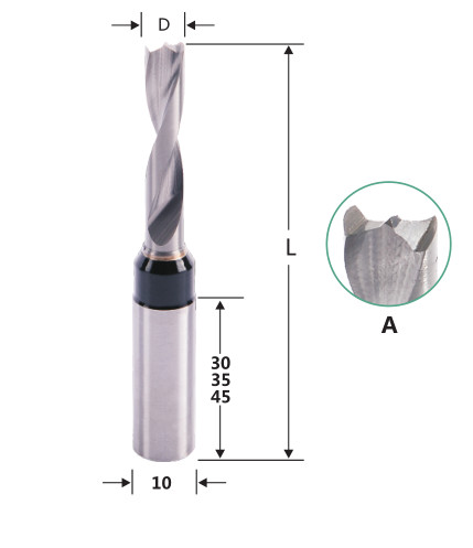 5mm Solid Carbide Blind Hole Drill Bits Shank Length 30mm 35mm 45mm