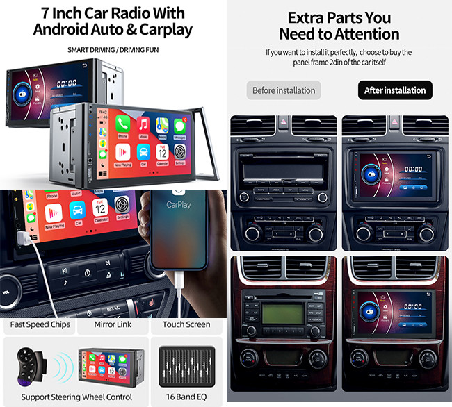 Android Auto MP5 Car Radio 7 Inch Touch Screen MP5 Car Stereo