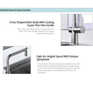 China IPX5 Hands Free Kitchen Sink Faucet / Single Handle Pull Out Kitchen Faucet ODM wholesale