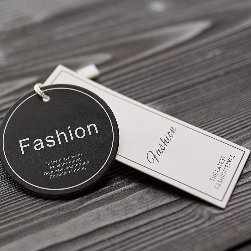 Own Logo Nordic Style Marble Gilded Coated Paper Clothing Tags OPP Bag Printing