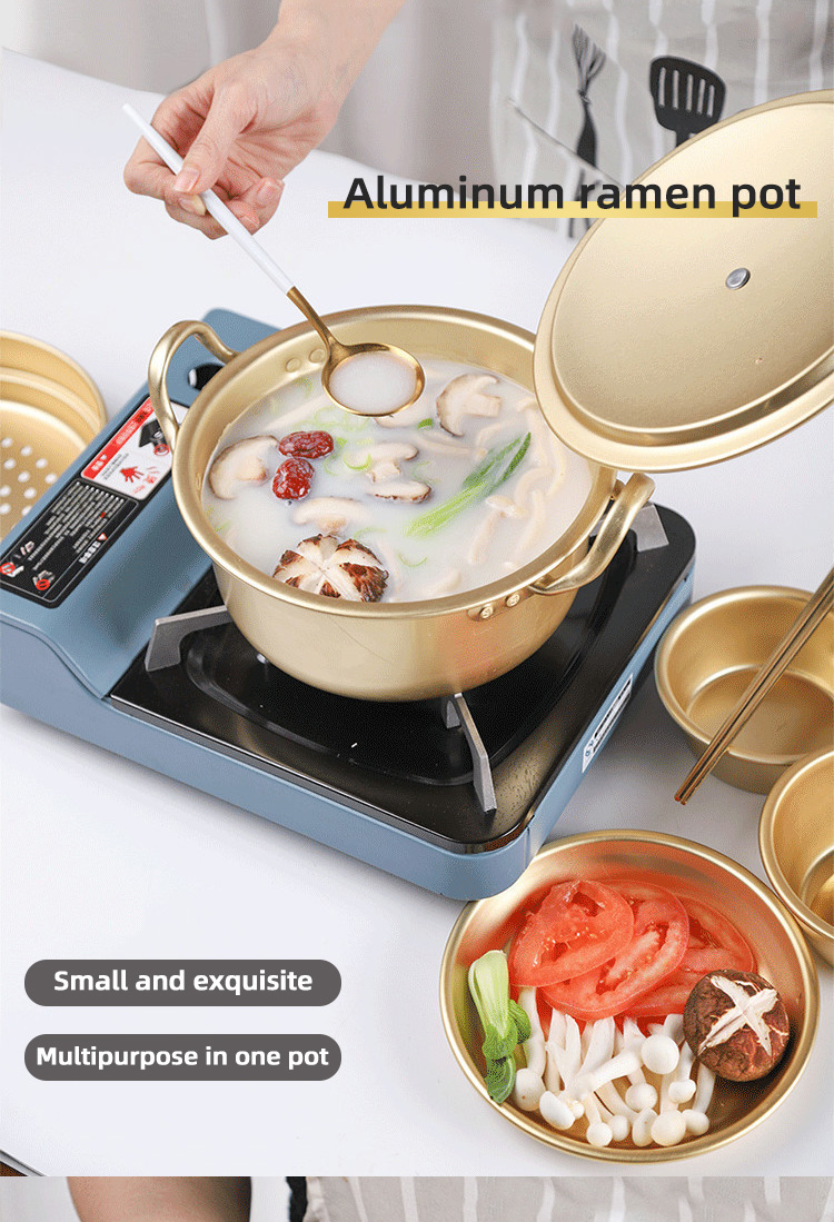Korean Style Kimchi Noodle Pot Kitchen Cooking Pots Korean Cookware Soup Serving Pot With Two Handle