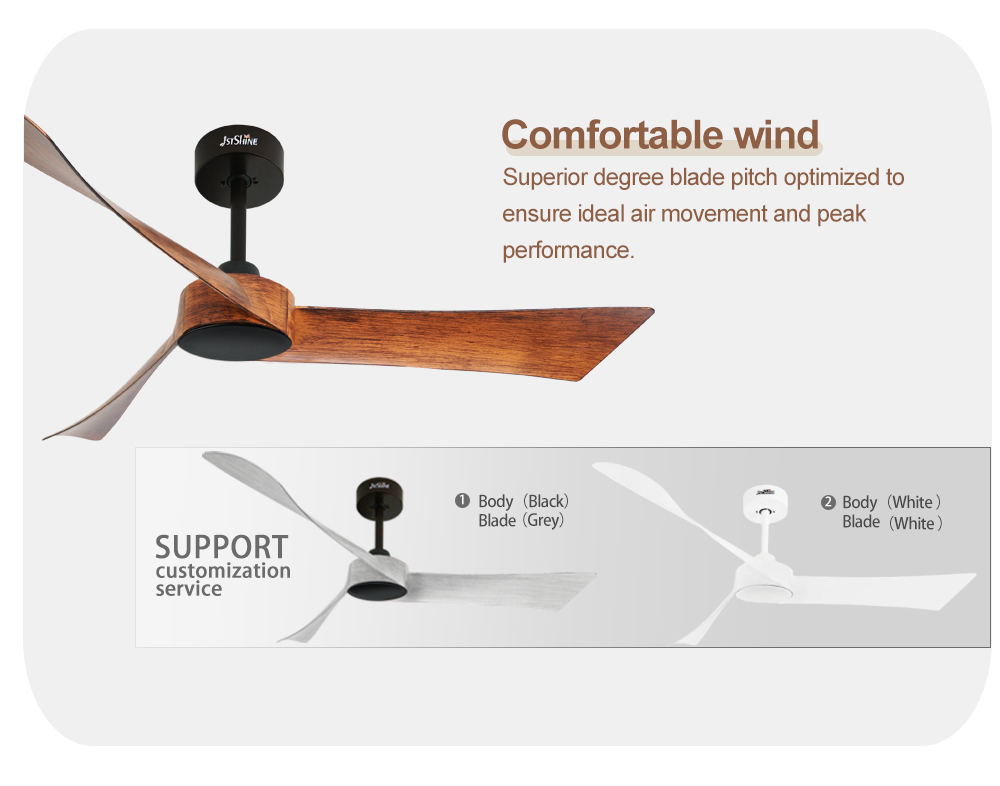 Remote Control 54" 1stshine Ceiling Fan with Silent Motor and 3 ABS Blades OEM