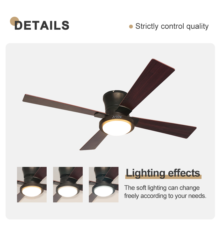 Energy Saving LED Ceiling Fan with Remote Control 3000K/4500K/6000K Color Temperature