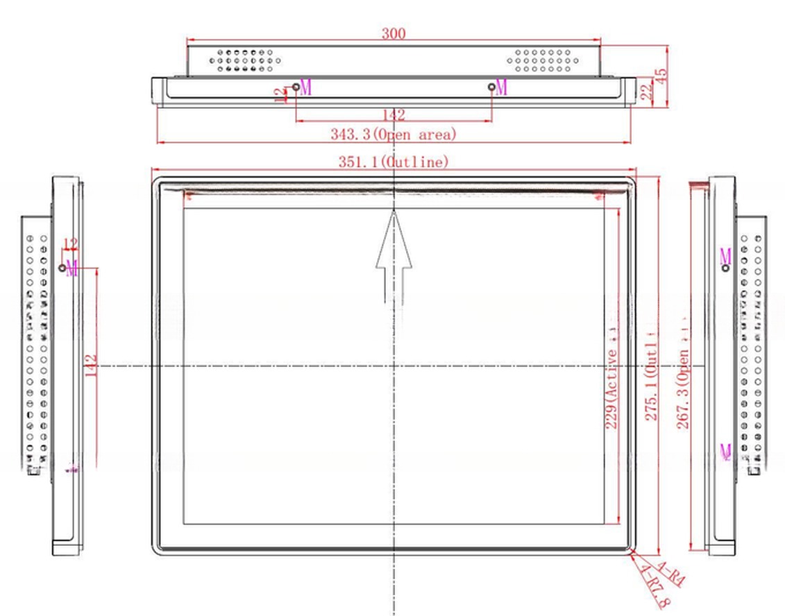 Dustproof 15 Inch LCD Touchscreen Monitor Industrial Panel PC Open Frame