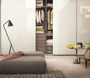China High Gloss Sliding Bedroom Closet Storage Slim Wardrobe For Small Bedroom wholesale