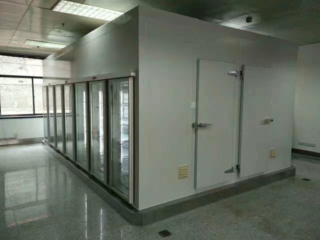 Supermarket Glass Door Display Walk in Cooler Drinks and Beer Cold Room