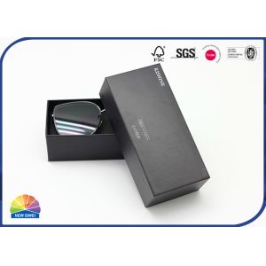 China Custom Embossing Logo Two-Piece Black Paper Box Pack Sunglasses on sale