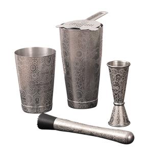 China 5 Pieces Stainless Steel Homeware Cocktail Boston Shaker Muddler wholesale