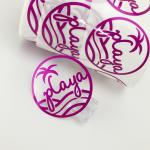 45mm Round Transparent Matte Clear Vinyl Stickers Paper For Beauty