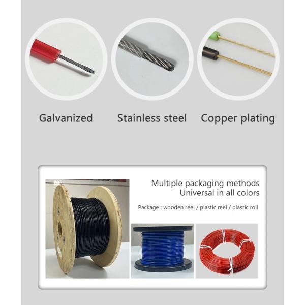 Non-Alloy Steel Wire Rope 1.8mm 7x19 for Cold Heading PVC Coated Skipping Rope Corrosion and Weather Resistant