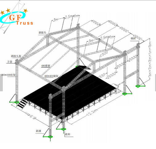 Lighting Spigot Outdoor Aluminum Wedding Decoration Stage Truss Stage Truss Design For Event