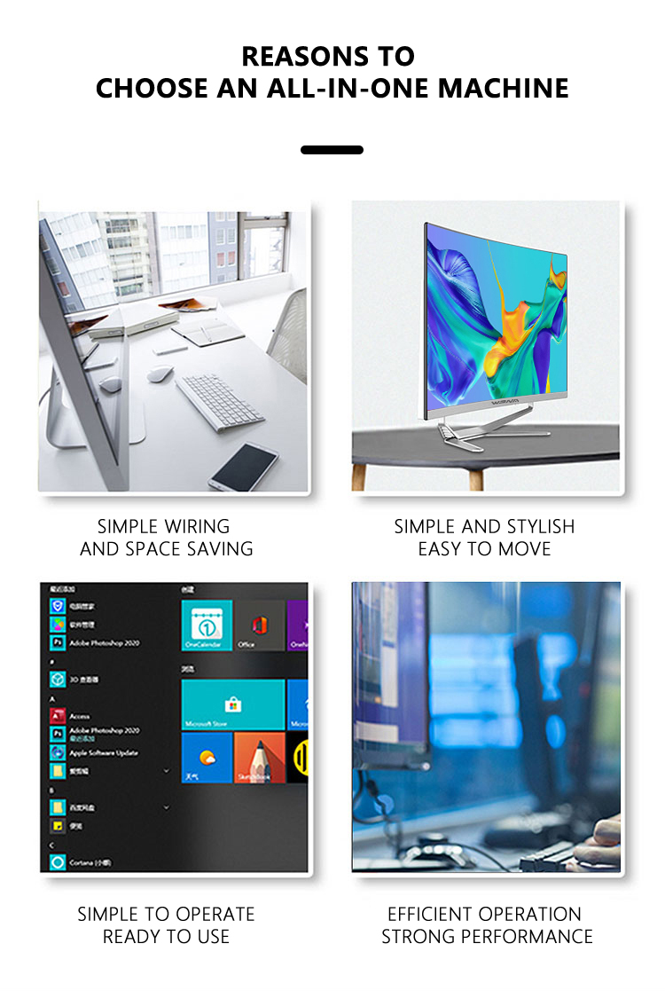 All-in-One Desktop Computer 27 Inch i7 AIO PC with Dual Core Processor and 0.3M Camera