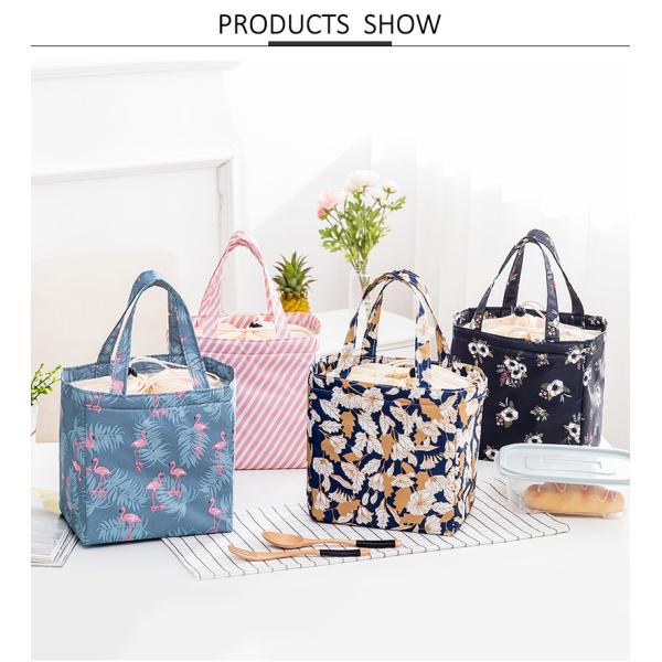 Flamingo Print D13cm Insulated Lunch Cooler Bags
